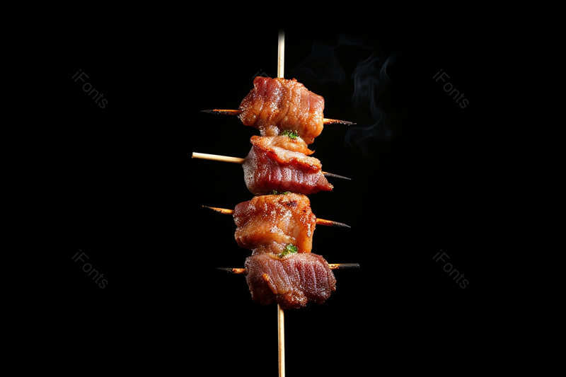 黑色背景下烧烤羊肉串夜晚练摊必点,高清,摄影图,摄影图片,图片大全,摄影图免费下载